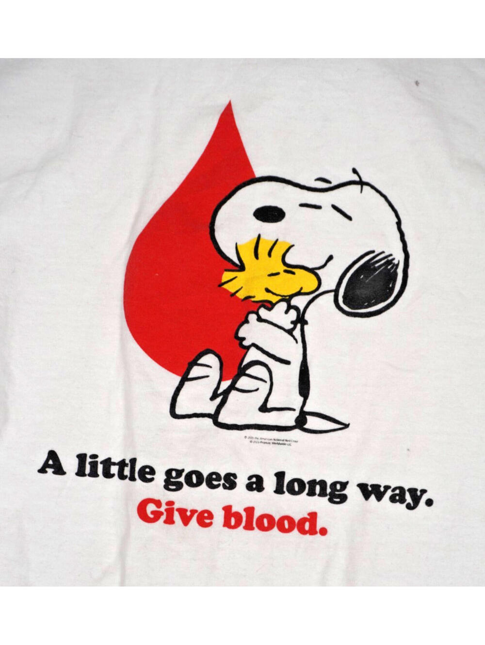 Peanuts Snoopy Woodstock American Red Cross Give Blood T Shirt XL Promo Tee